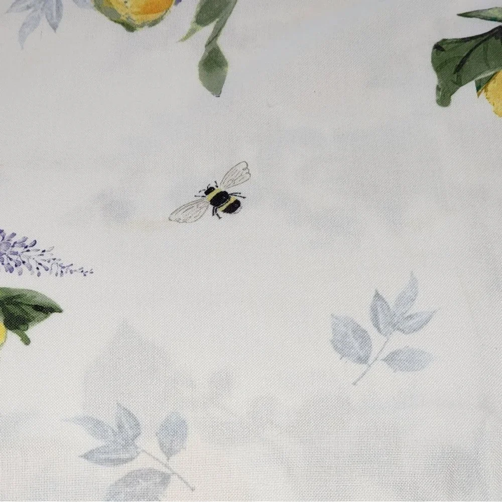 Nicole Miller Home‎ Polyester Tablecloth Lemons Flowers and Leaves 60x104 Oblong